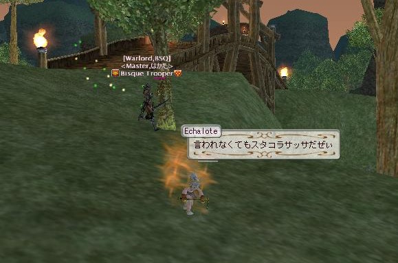 ビスクメン、バイディング詠唱中　エシャロットヾ（´ω｀)ノｵﾜﾀ！